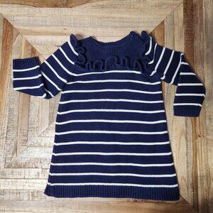 10for$20 Baby Gap Knitted Navy Striped Sweater Dress
